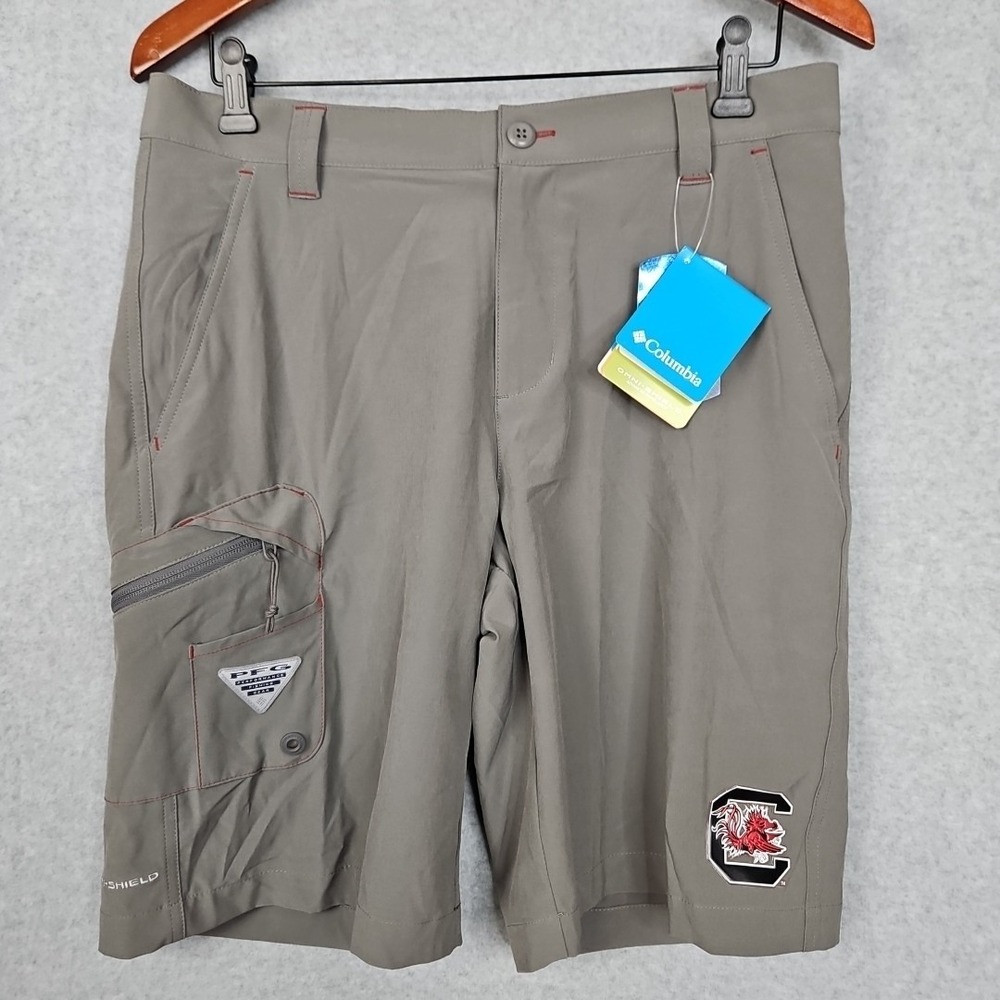Columbia PFG Terminal Tackle Shorts NCAA Gamecocks Men's Size 32‎ Grey